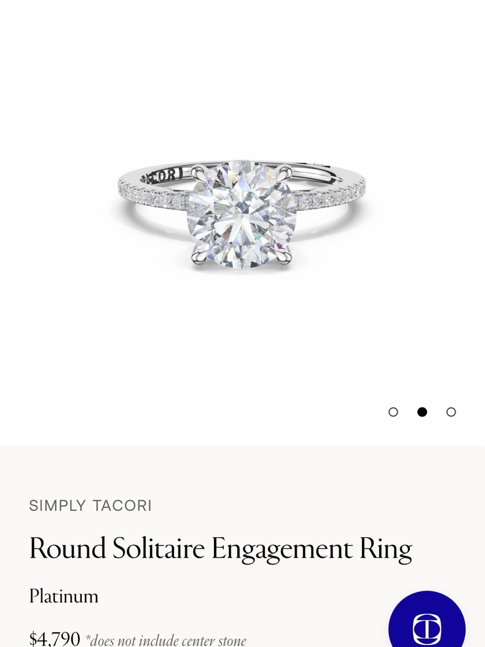 Round Solitaire Engagement Ring in Platinum